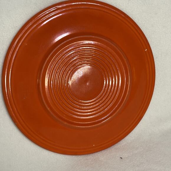 Vintage Fiestaware Orange Plate Fiesta ￼9.25” Glaze Flaw. See Description - Picture 3 of 5